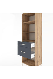Hyperion Dolap 3 Raflı 2 Çekmeceli 60x44x195 Çam-Antrasit
