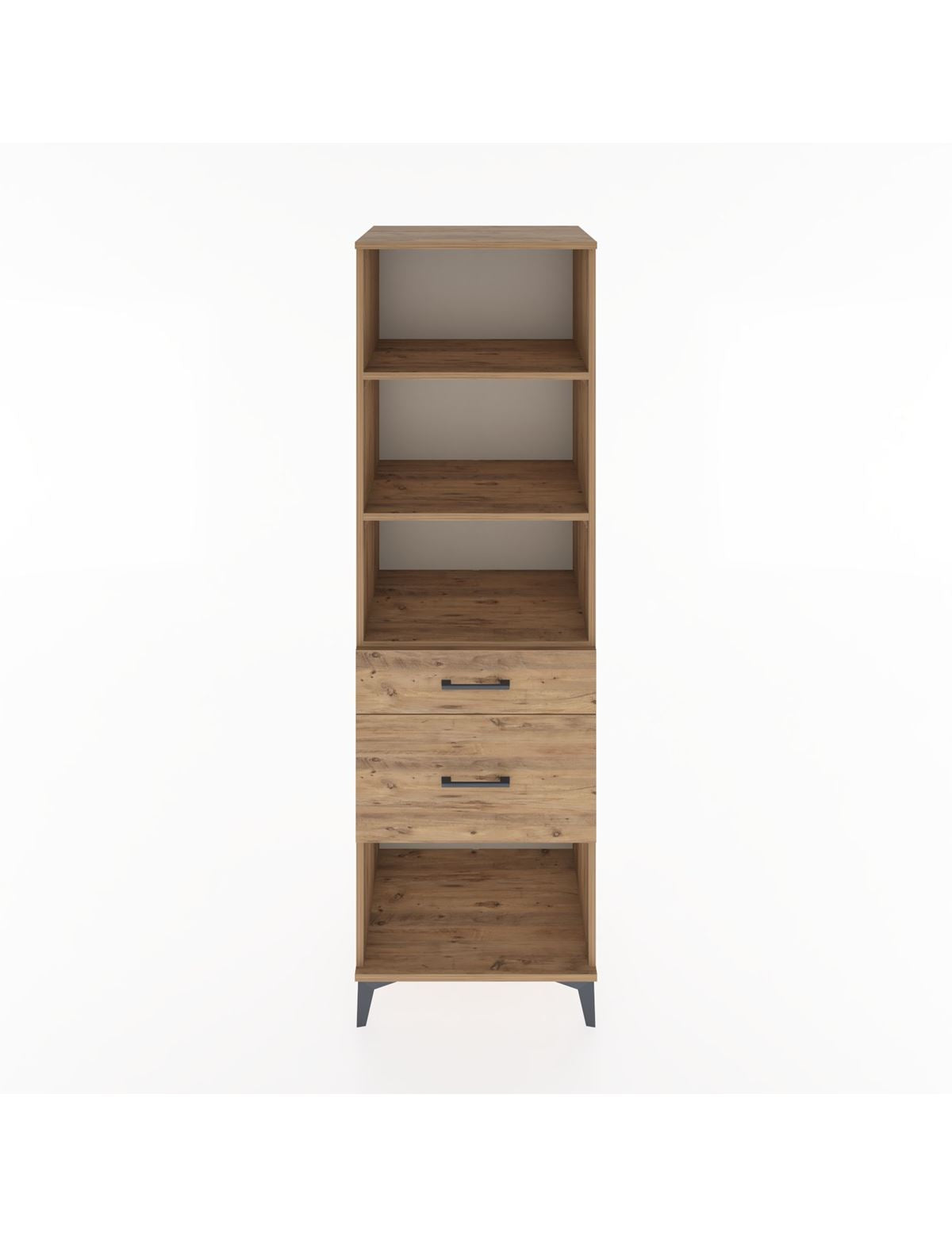 Hyperion Dolap 3 Raflı 2 Çekmeceli 60x44x195 Çam-Çam