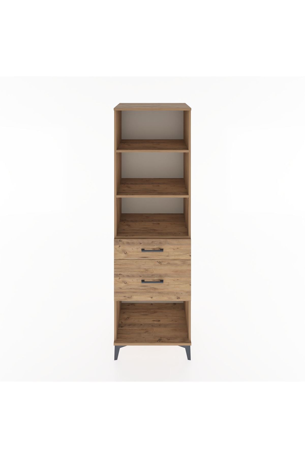 Hyperion Dolap 3 Raflı 2 Çekmeceli 60x44x195 Çam-Çam