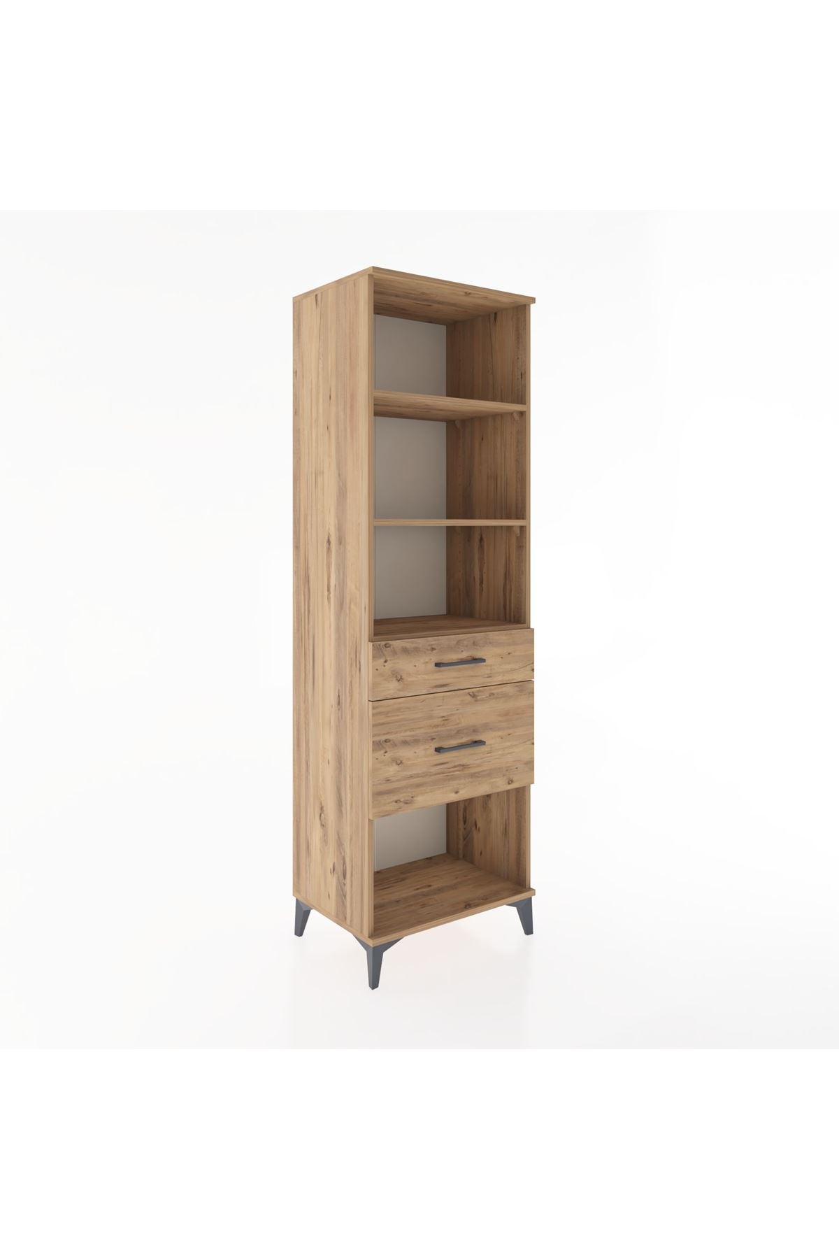 Hyperion Dolap 3 Raflı 2 Çekmeceli 60x44x195 Çam-Çam