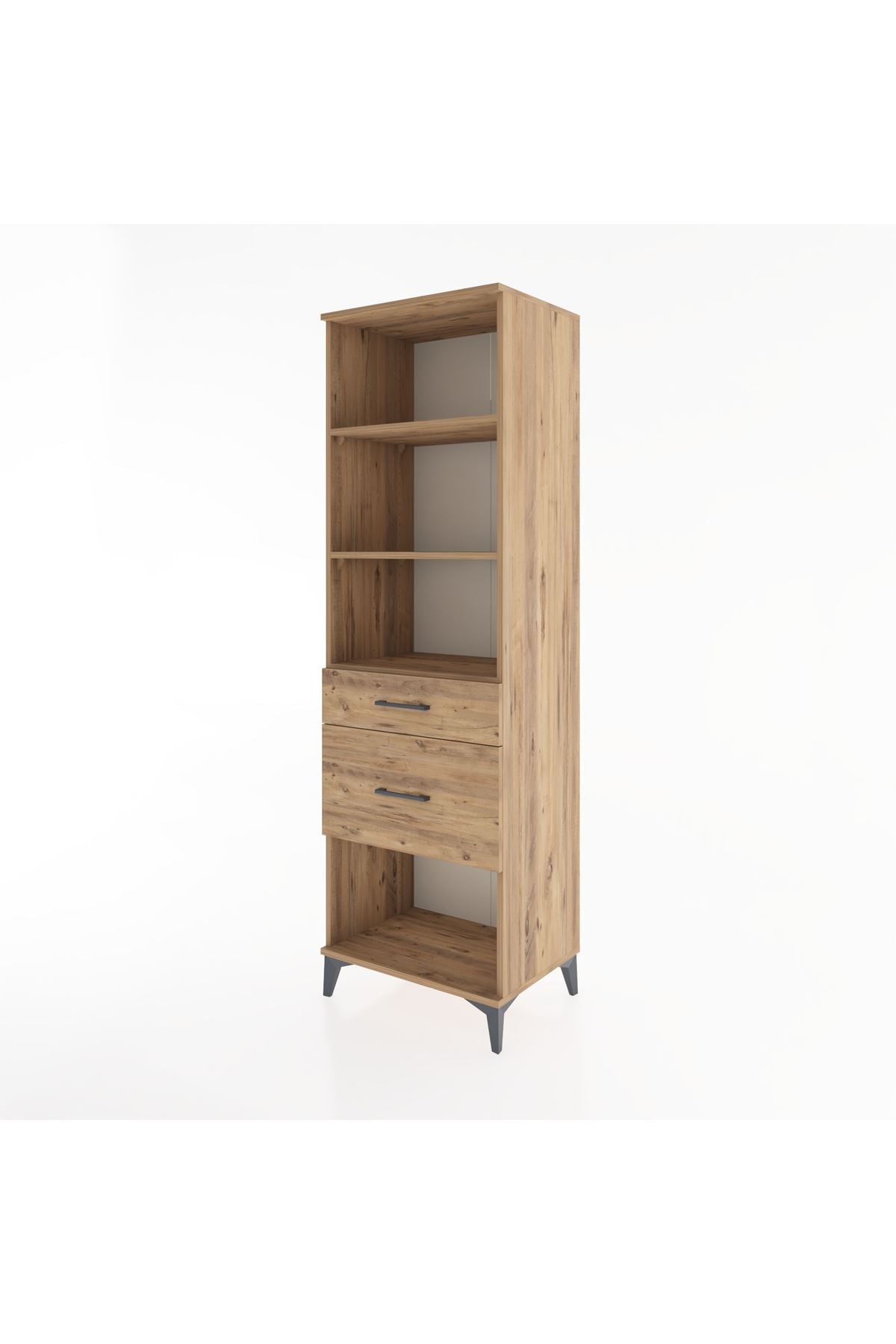 Hyperion Dolap 3 Raflı 2 Çekmeceli 60x44x195 Çam-Çam