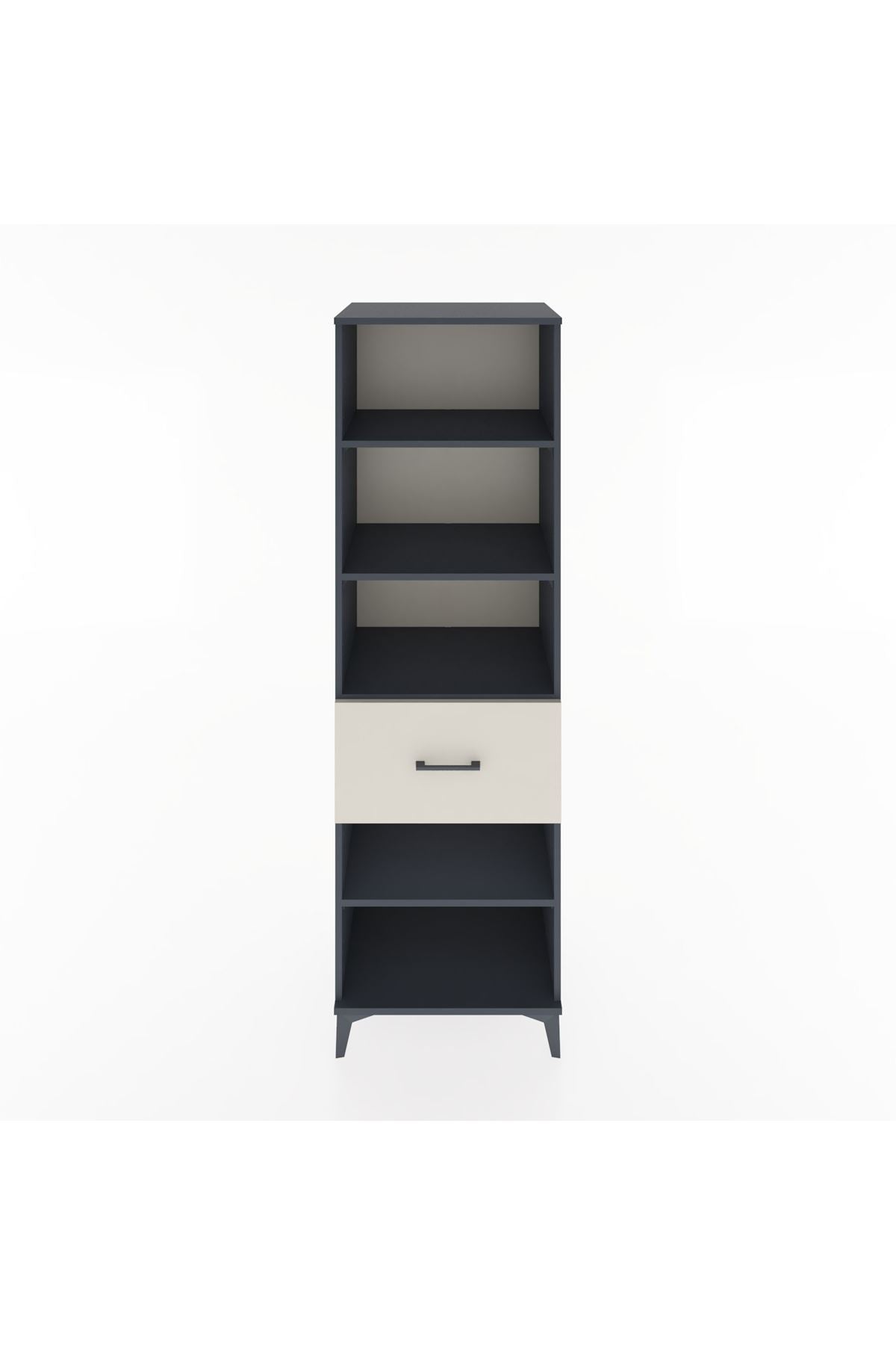 Hyperion Dolap 4 Raflı Tek Çekmeceli 60x44x195 Antrasit-Aytaşı