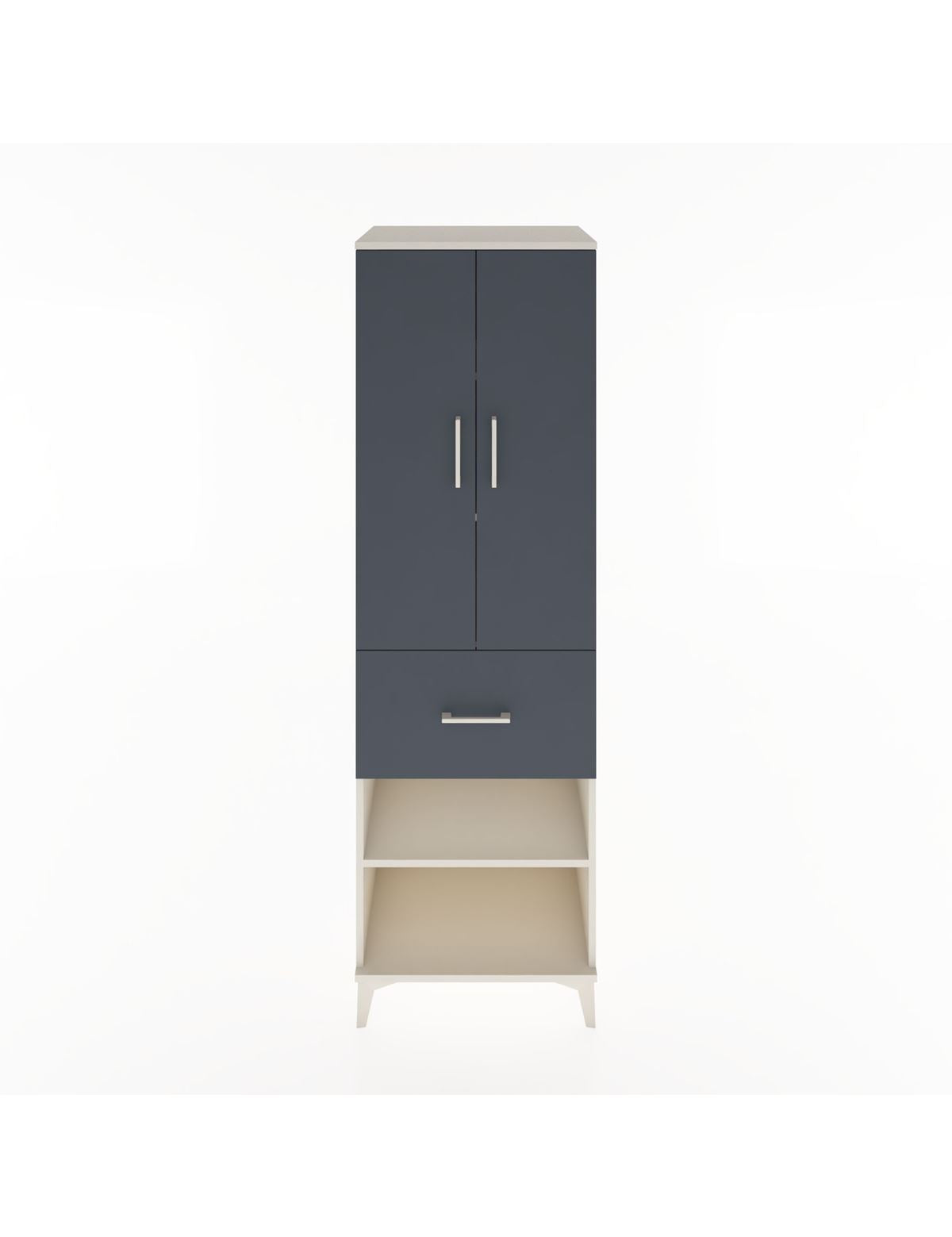 Hyperion Dolap 4 Raflı Tek Çekmeceli 2 Kapaklı 60x44x195 Aytaşı-Antrasit