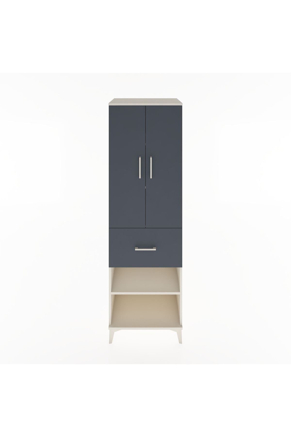 Hyperion Dolap 4 Raflı Tek Çekmeceli 2 Kapaklı 60x44x195 Aytaşı-Antrasit