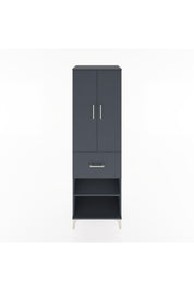 Hyperion Dolap 4 Raflı Tek Çekmeceli 2 Kapaklı 60x44x195 Antrasit-Antrasit