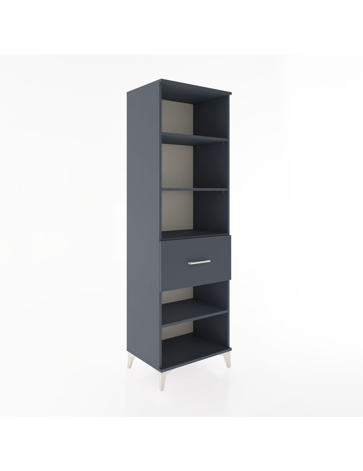 Hyperion Dolap 4 Raflı Tek Çekmeceli 60x44x195 Antrasit-Antrasit