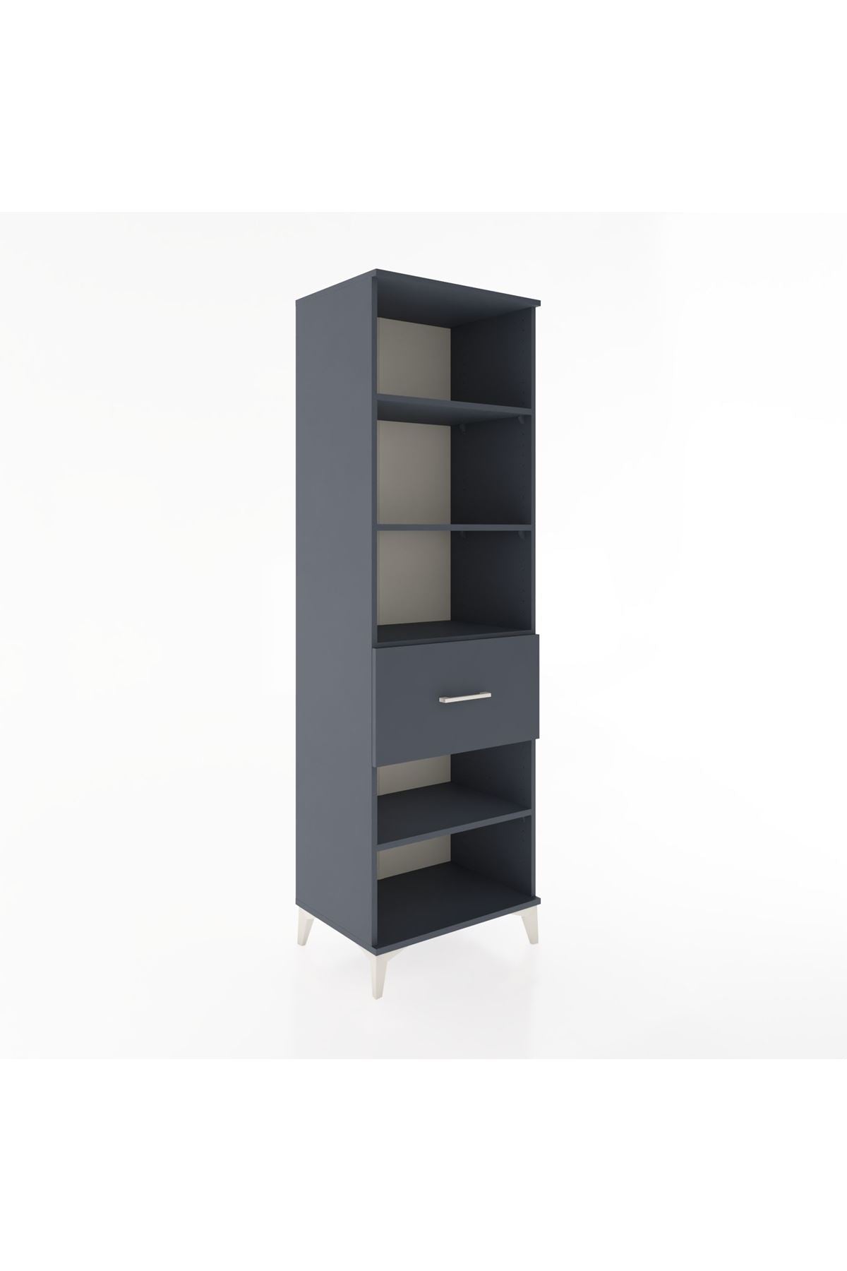 Hyperion Dolap 4 Raflı Tek Çekmeceli 60x44x195 Antrasit-Antrasit