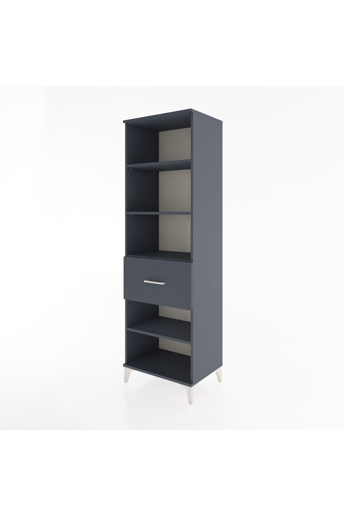 Hyperion Dolap 4 Raflı Tek Çekmeceli 60x44x195 Antrasit-Antrasit