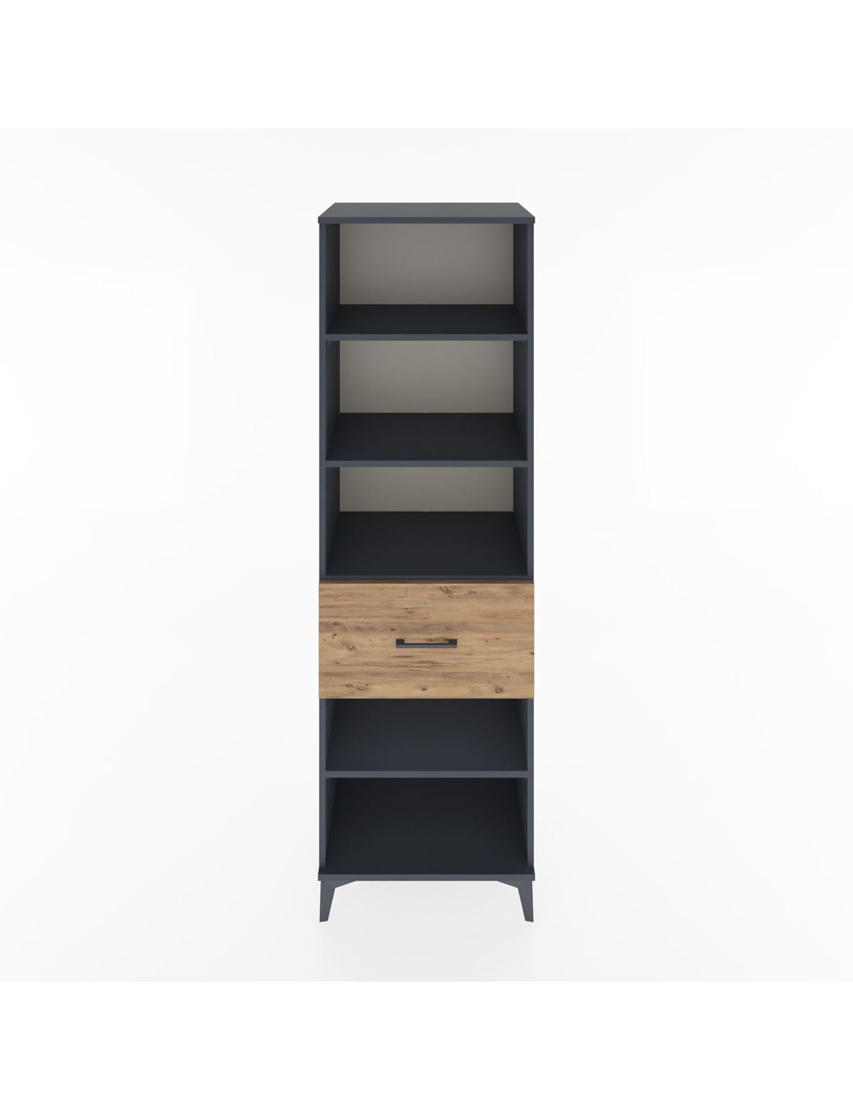 Hyperion Dolap 4 Raflı Tek Çekmeceli 60x44x195 Antrasit-Çam