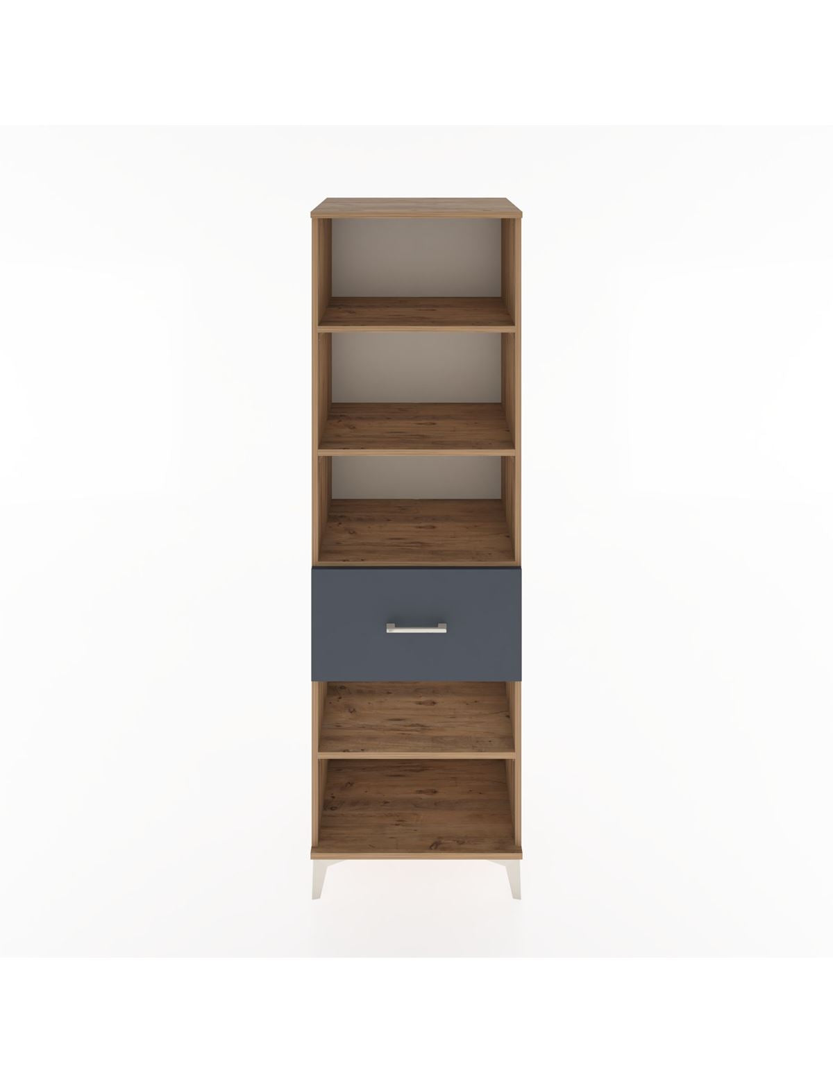 Hyperion Dolap 4 Raflı Tek Çekmeceli 60x44x195 Çam-Antrasit