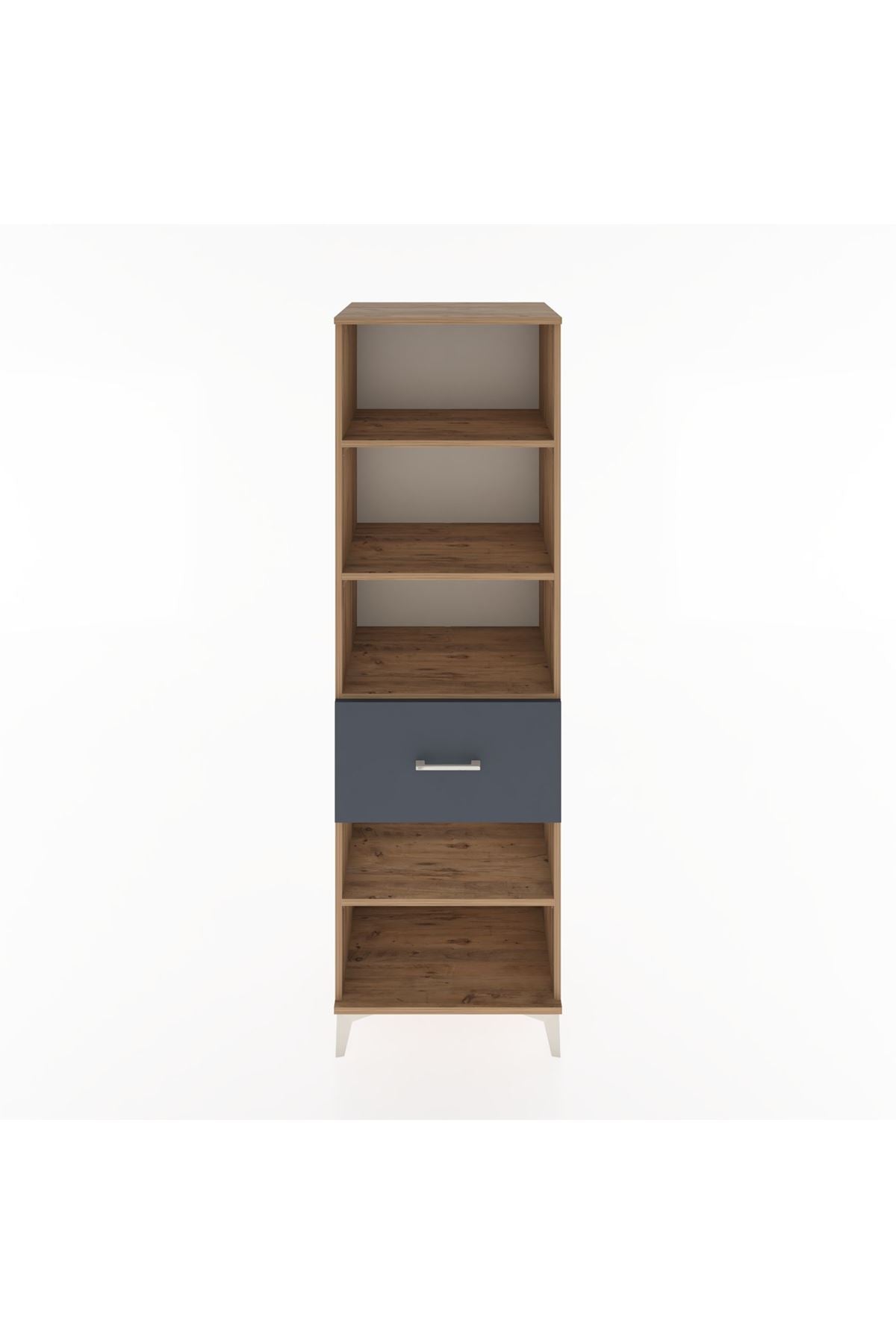 Hyperion Dolap 4 Raflı Tek Çekmeceli 60x44x195 Çam-Antrasit