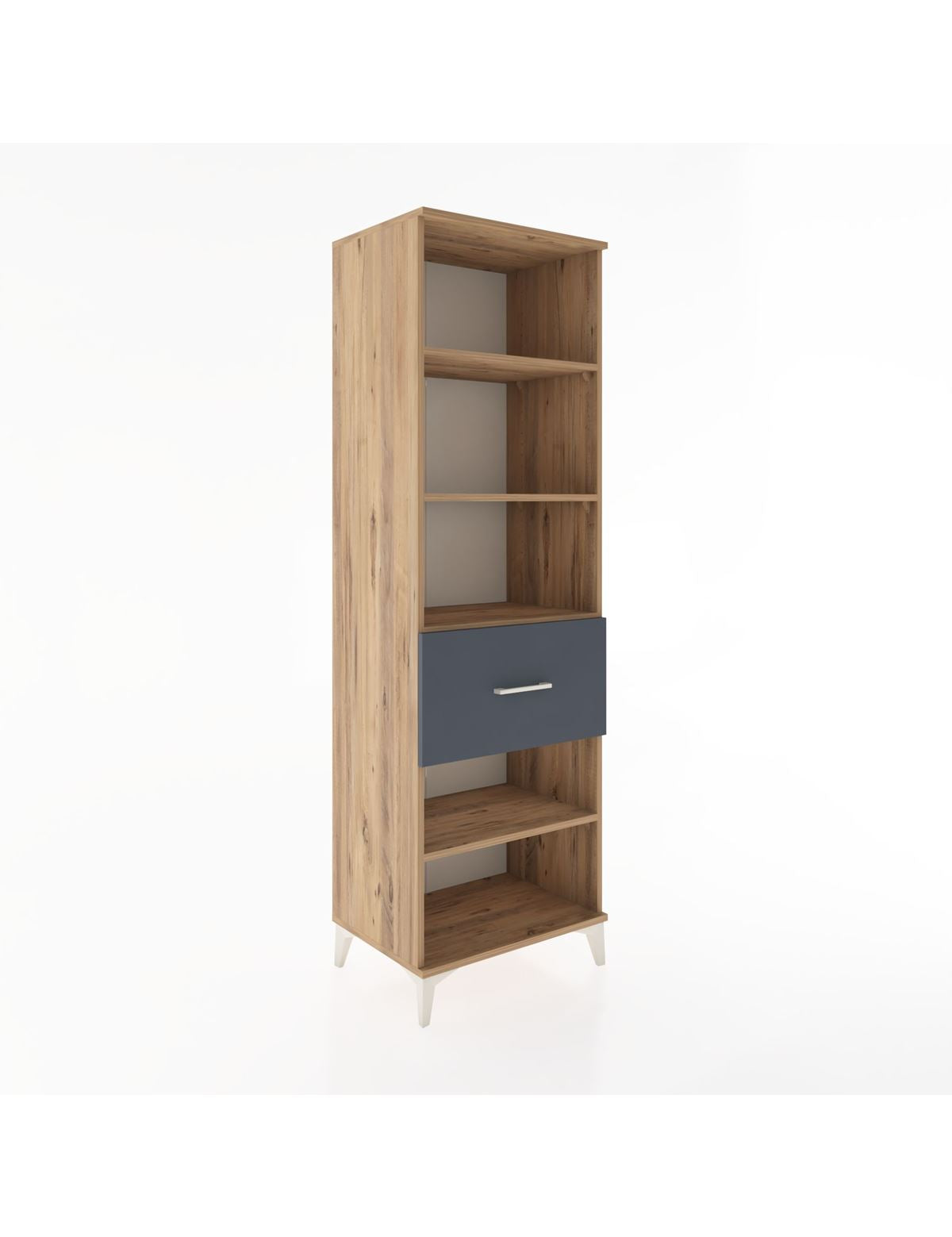 Hyperion Dolap 4 Raflı Tek Çekmeceli 60x44x195 Çam-Antrasit