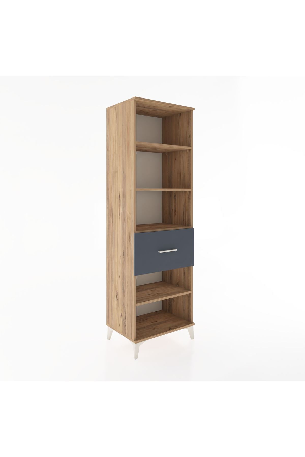 Hyperion Dolap 4 Raflı Tek Çekmeceli 60x44x195 Çam-Antrasit