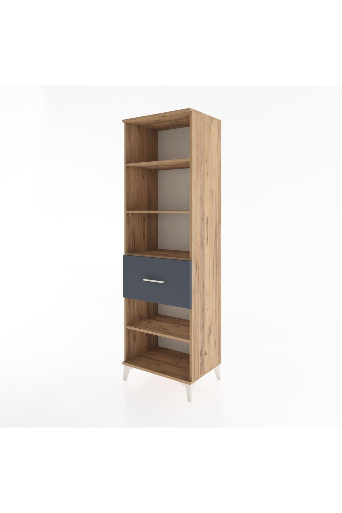 Hyperion Dolap 4 Raflı Tek Çekmeceli 60x44x195 Çam-Antrasit