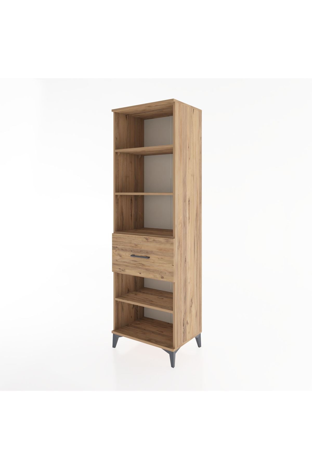 Hyperion Dolap 4 Raflı Tek Çekmeceli 60x44x195 Çam-Çam