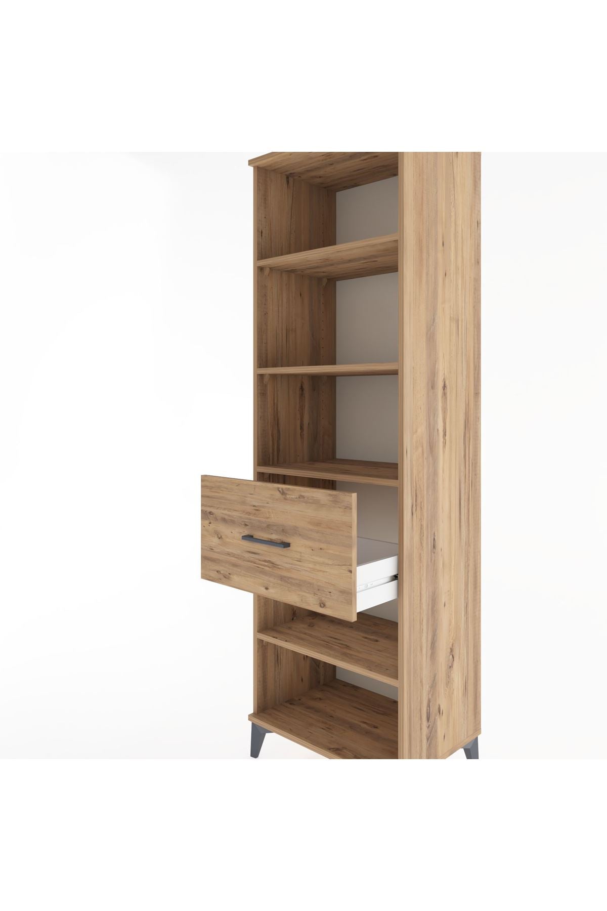 Hyperion Dolap 4 Raflı Tek Çekmeceli 60x44x195 Çam-Çam