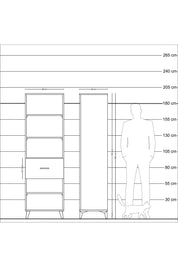 Hyperion Dolap 4 Raflı Tek Çekmeceli 60x44x195 Çam-Çam
