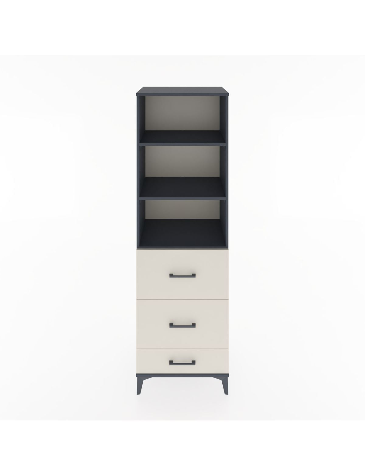 Hyperion Dolap 3 Raflı 3 Çekmeceli 60x44x195 Antrasit-Aytaşı