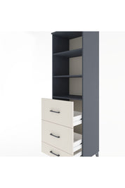 Hyperion Dolap 3 Raflı 3 Çekmeceli 60x44x195 Antrasit-Aytaşı