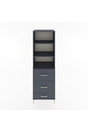 Hyperion Dolap 3 Raflı 3 Çekmeceli 60x44x195 Antrasit-Antrasit