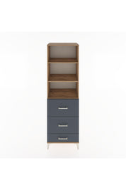 Hyperion Dolap 3 Raflı 3 Çekmeceli 60x44x195 Çam-Antrasit