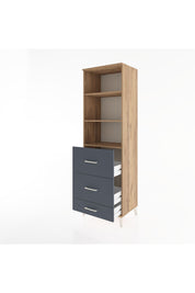 Hyperion Dolap 3 Raflı 3 Çekmeceli 60x44x195 Çam-Antrasit