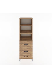 Hyperion Dolap 3 Raflı 3 Çekmeceli 60x44x195 Çam-Çam