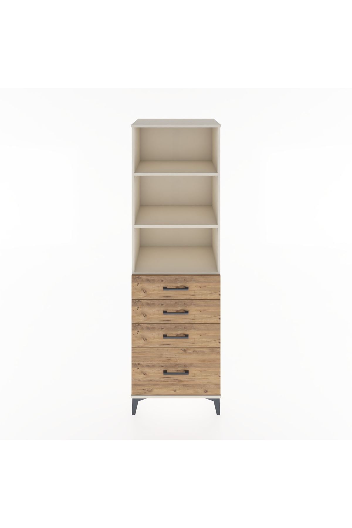 Hyperion Dolap 3 Raflı 4 Çekmeceli 60x44x195 Aytaşı-Çam