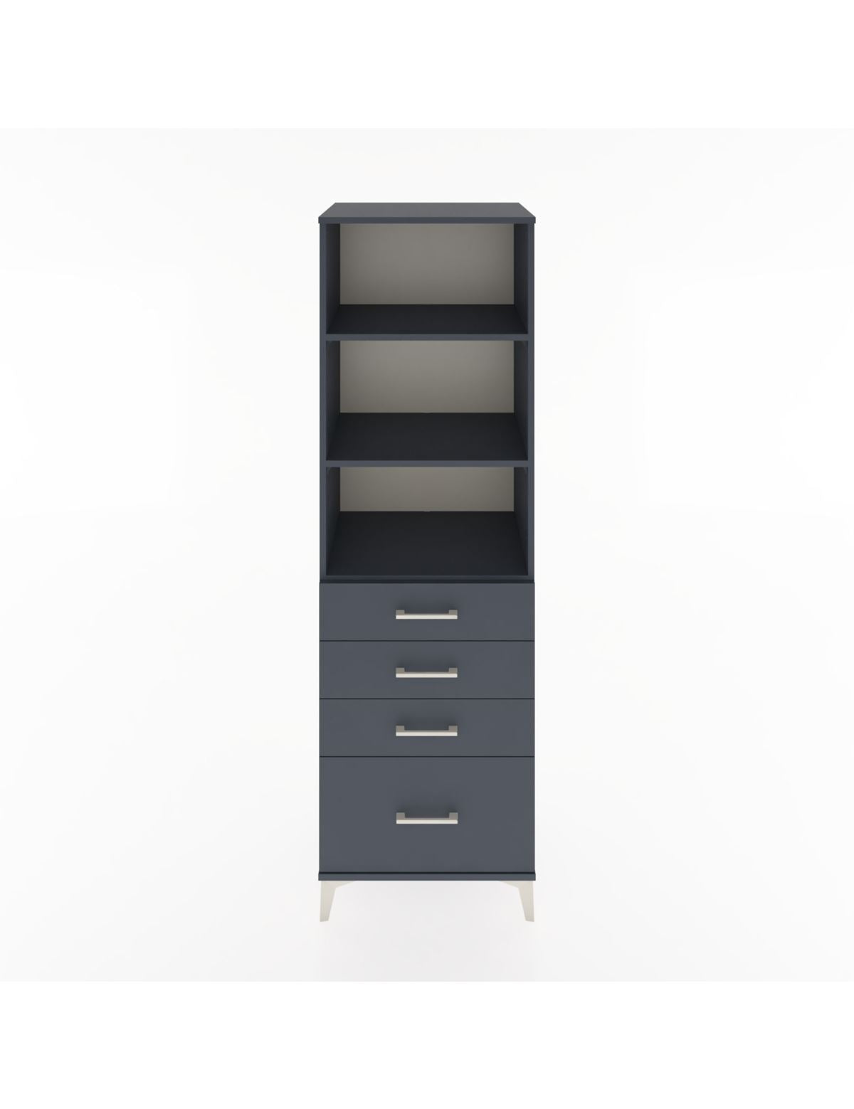 Hyperion Dolap 3 Raflı 4 Çekmeceli 60x44x195 Antrasit-Antrasit