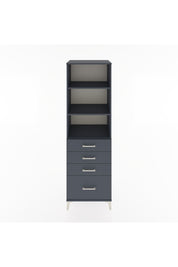 Hyperion Dolap 3 Raflı 4 Çekmeceli 60x44x195 Antrasit-Antrasit