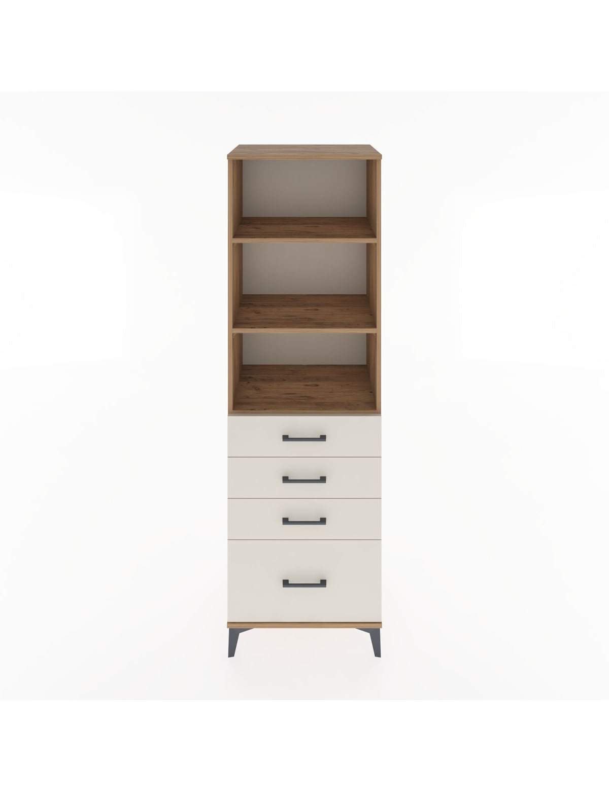 Hyperion Dolap 3 Raflı 4 Çekmeceli 60x44x195 Çam-Aytaşı