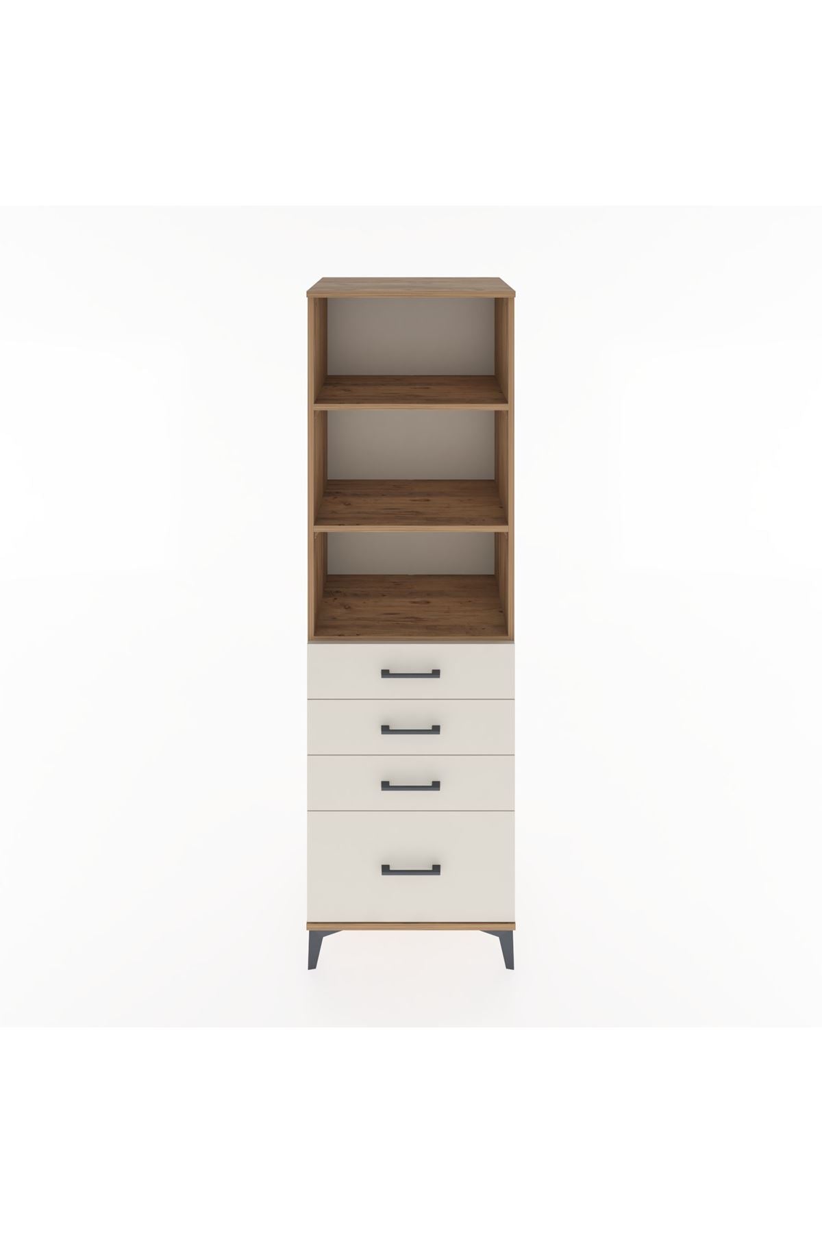 Hyperion Dolap 3 Raflı 4 Çekmeceli 60x44x195 Çam-Aytaşı