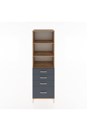 Hyperion Dolap 3 Raflı 4 Çekmeceli 60x44x195 Çam-Antrasit