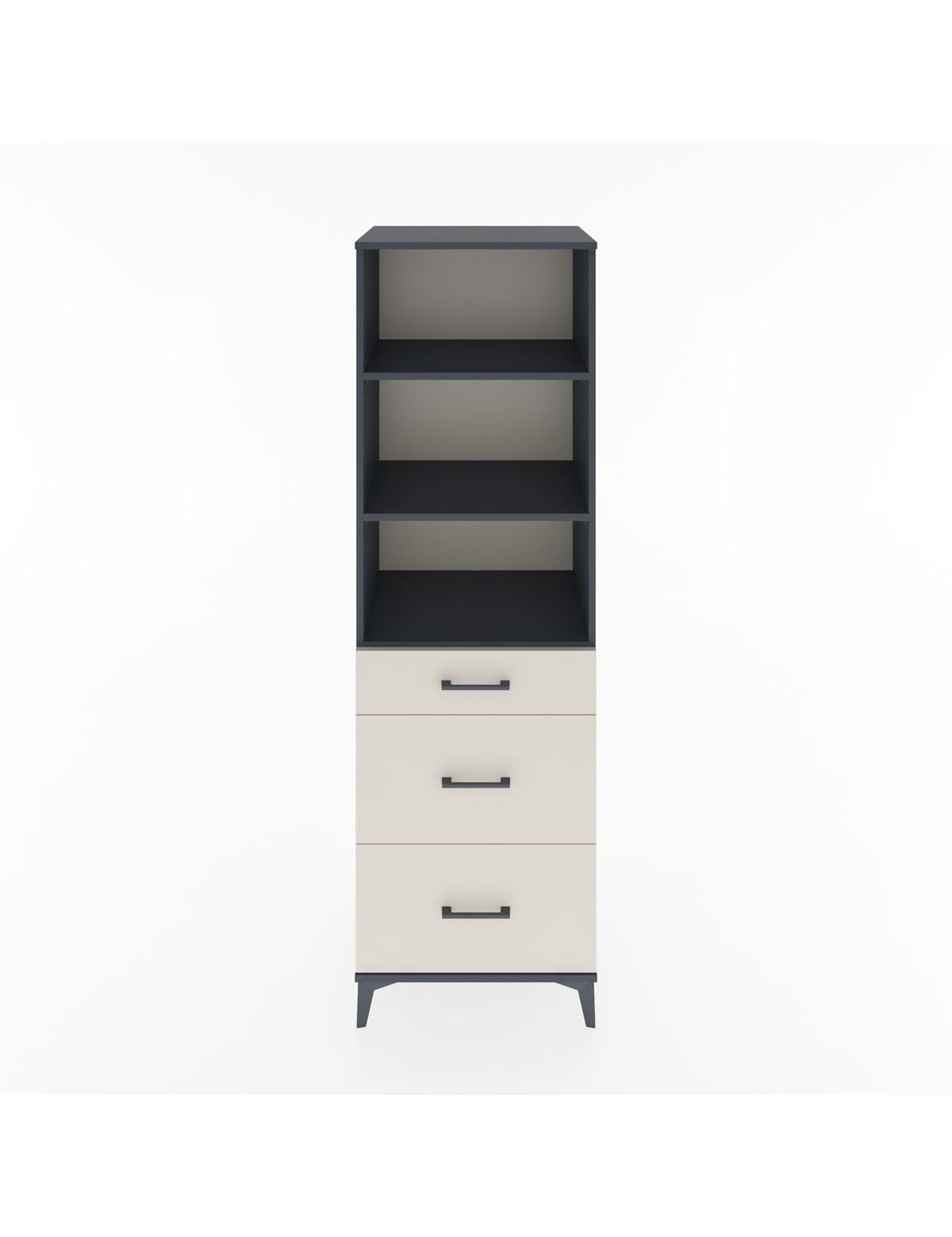 Hyperion Dolap 3 Raflı 3 Çekmeceli 60x44x195 Antrasit-Aytaşı