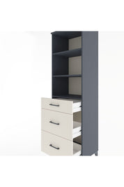 Hyperion Dolap 3 Raflı 3 Çekmeceli 60x44x195 Antrasit-Aytaşı