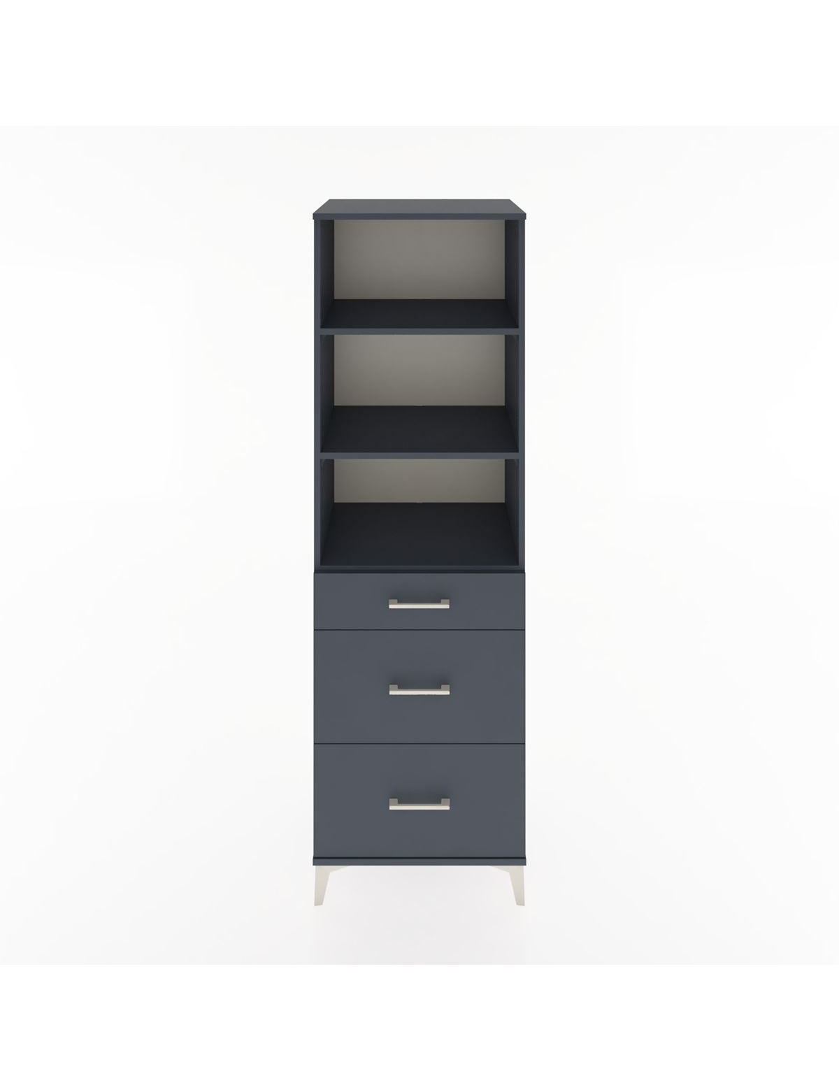 Hyperion Dolap 3 Raflı 3 Çekmeceli 60x44x195 Antrasit-Antrasit