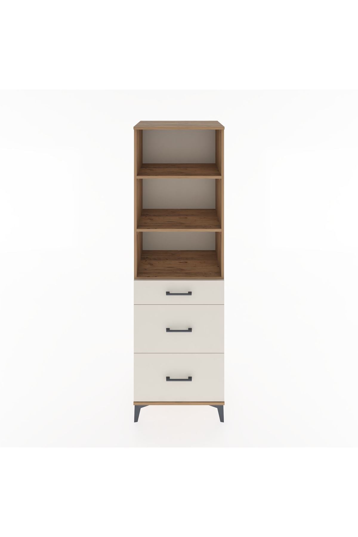 Hyperion Dolap 3 Raflı 3 Çekmeceli 60x44x195 Çam-Aytaşı