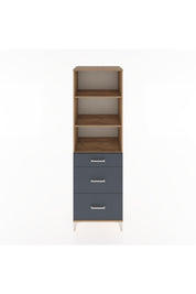 Hyperion Dolap 3 Raflı 3 Çekmeceli 60x44x195 Çam-Antrasit