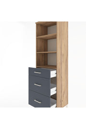 Hyperion Dolap 3 Raflı 3 Çekmeceli 60x44x195 Çam-Antrasit