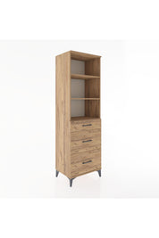 Hyperion Dolap 3 Raflı 3 Çekmeceli 60x44x195 Çam-Çam