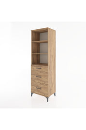 Hyperion Dolap 3 Raflı 3 Çekmeceli 60x44x195 Çam-Çam