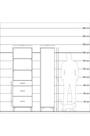 Hyperion Dolap 3 Raflı 3 Çekmeceli 60x44x195 Aytaşı-Aytaşı