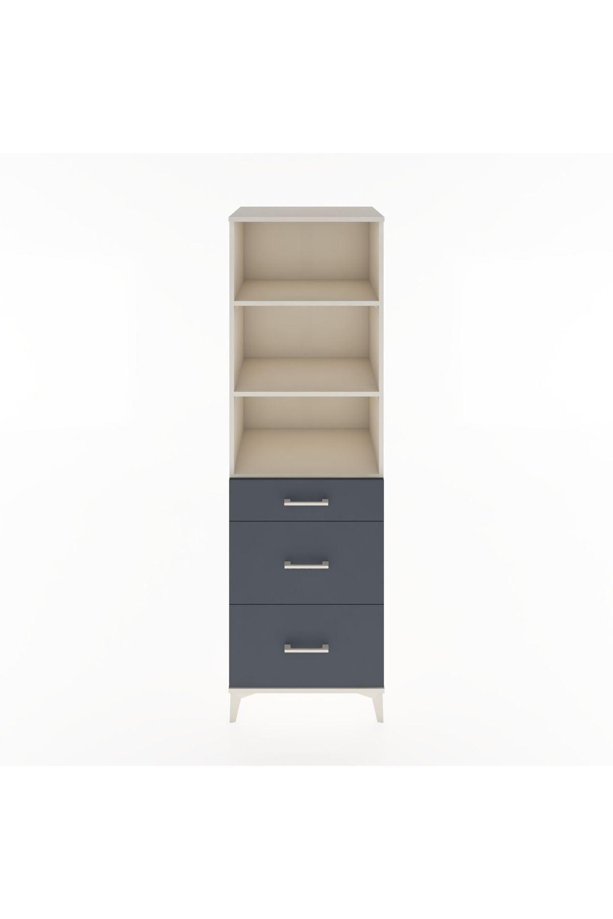 Hyperion Dolap 3 Raflı 3 Çekmeceli 60x44x195 Aytaşı-Antrasit