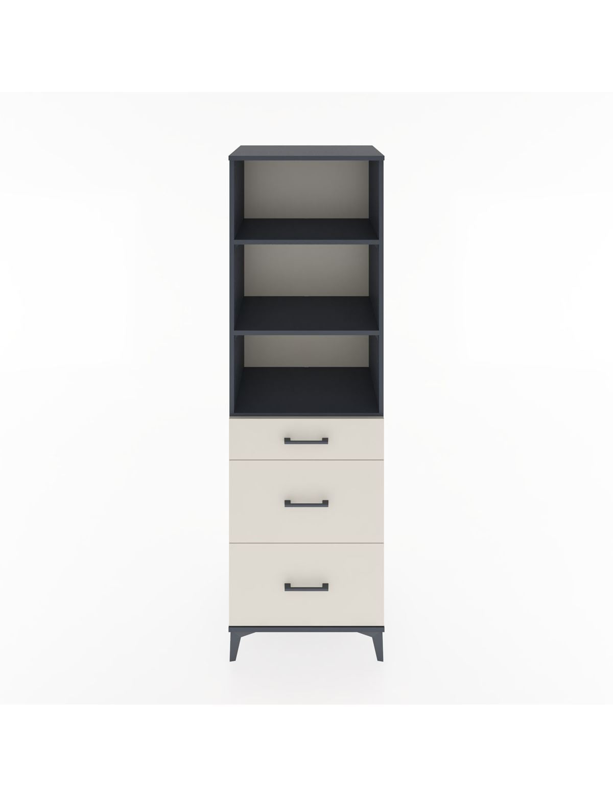 Hyperion Dolap 3 Raflı 3 Çekmeceli 60x44x195 Antrasit-Aytaşı