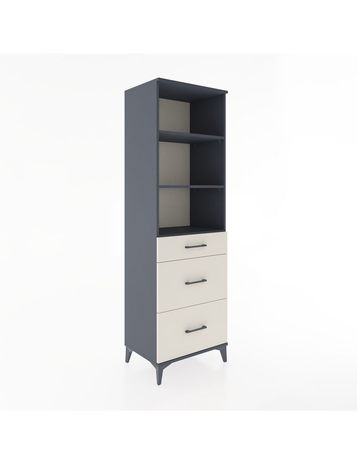 Hyperion Dolap 3 Raflı 3 Çekmeceli 60x44x195 Antrasit-Aytaşı