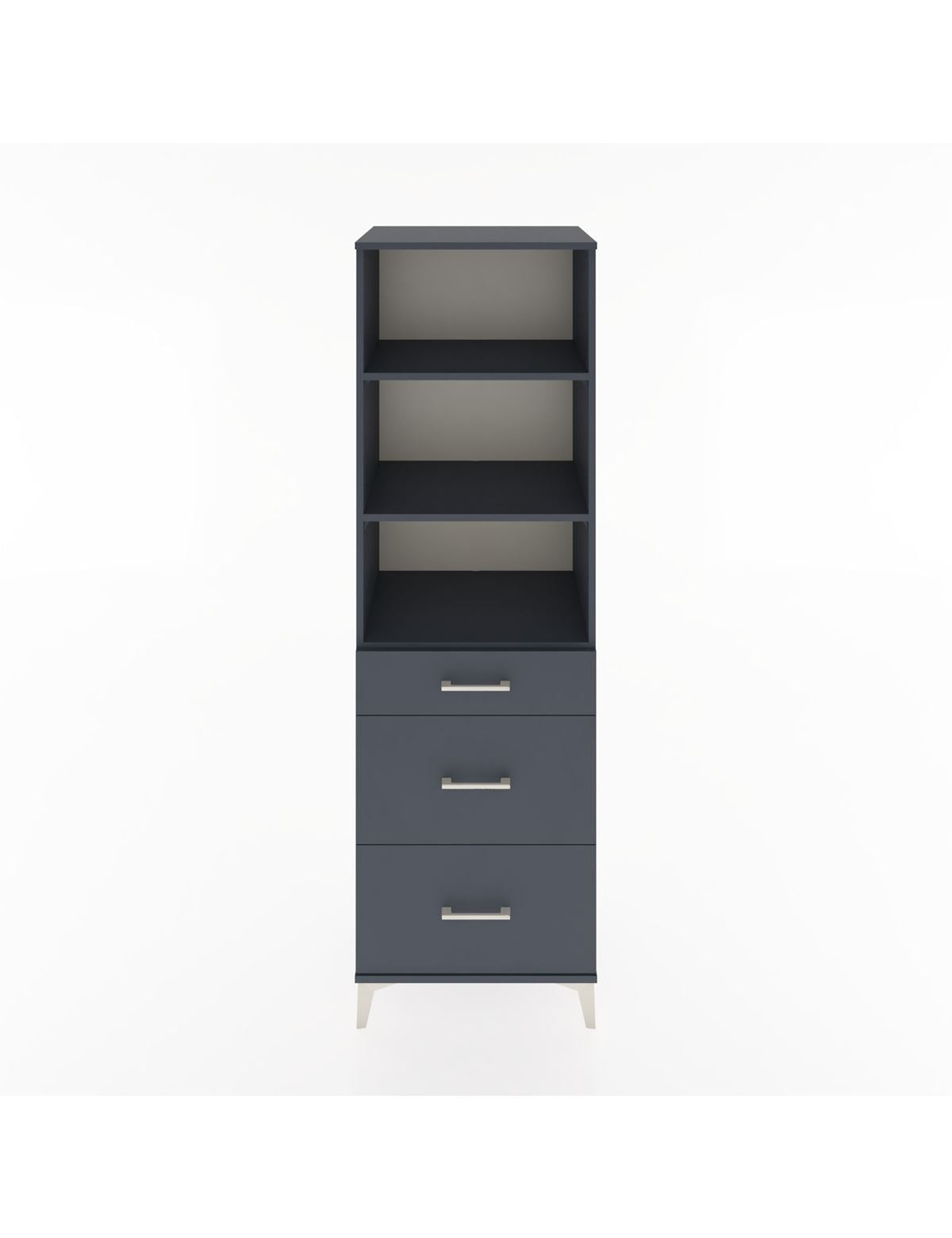 Hyperion Dolap 3 Raflı 3 Çekmeceli 60x44x195 Antrasit-Antrasit