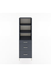 Hyperion Dolap 3 Raflı 3 Çekmeceli 60x44x195 Antrasit-Antrasit