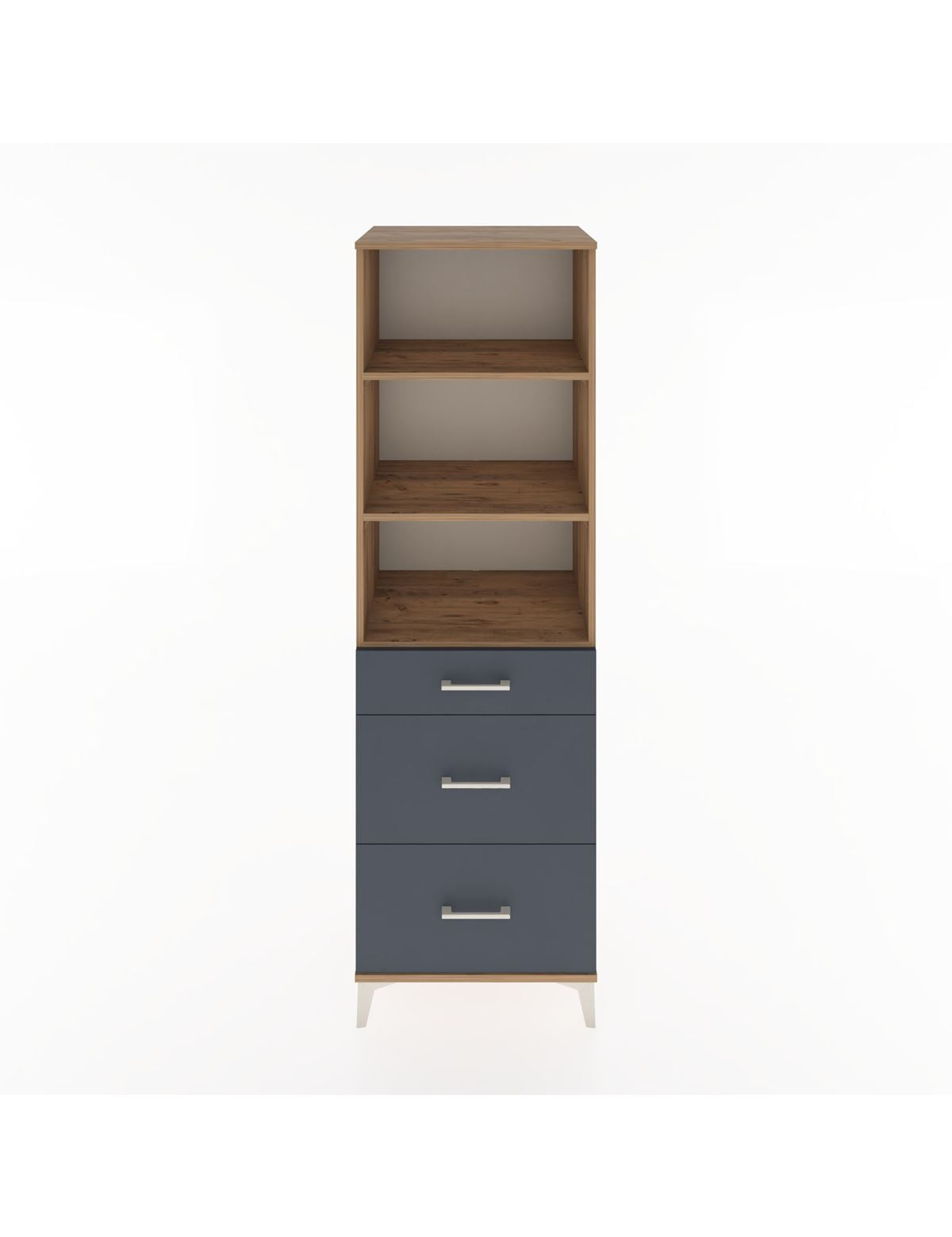 Hyperion Dolap 3 Raflı 3 Çekmeceli 60x44x195 Çam-Antrasit