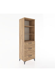 Hyperion Dolap 3 Raflı 3 Çekmeceli 60x44x195 Çam-Çam