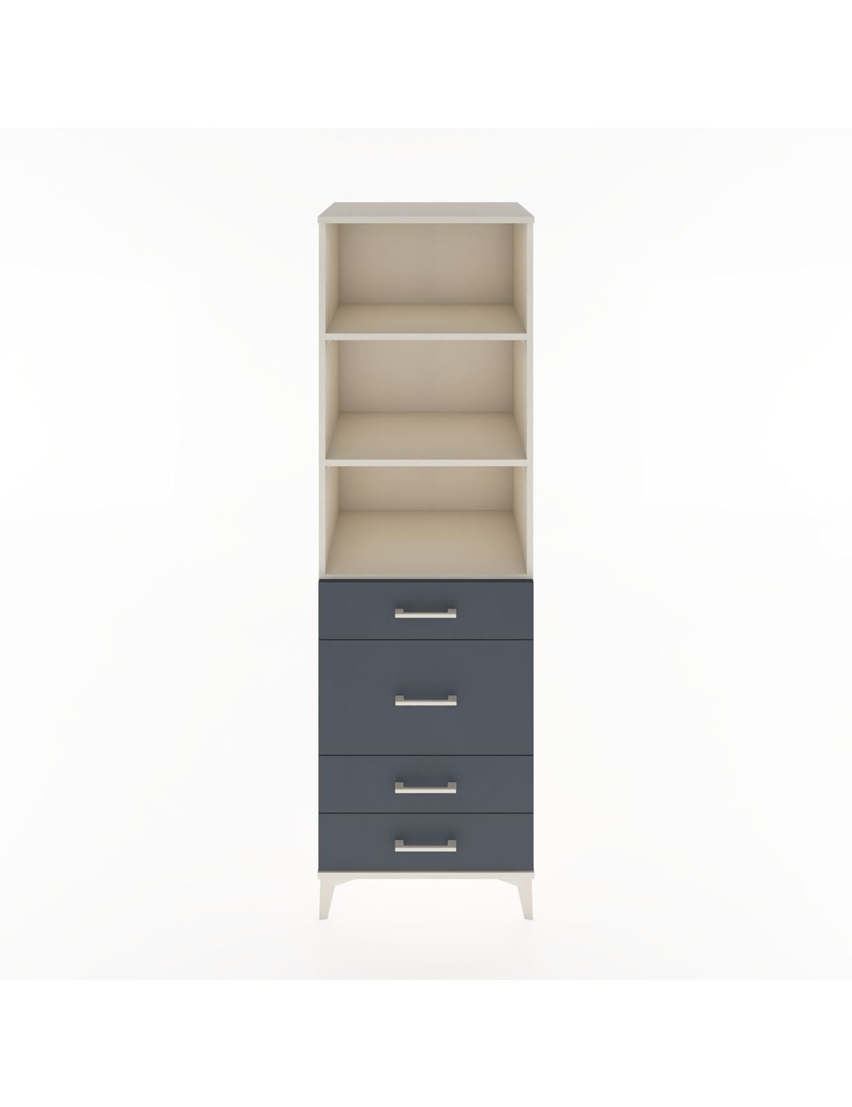 Hyperion Dolap 3 Raflı 4 Çekmeceli 60x44x195 Aytaşı-Antrasit